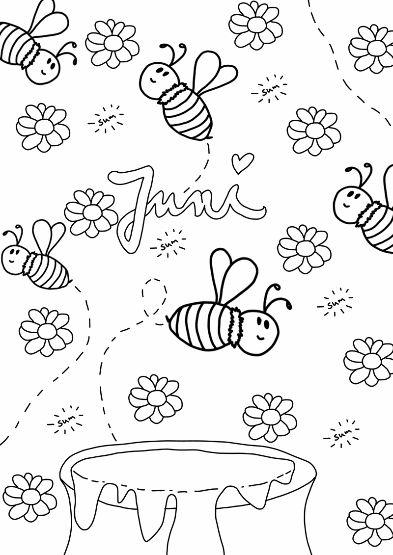 Juni Deckblatt mit Bienen
