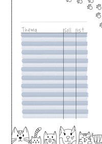 Soll/Ist-Liste mit Katzenrahmen