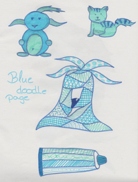 Flizstift-Doodles in Blau
