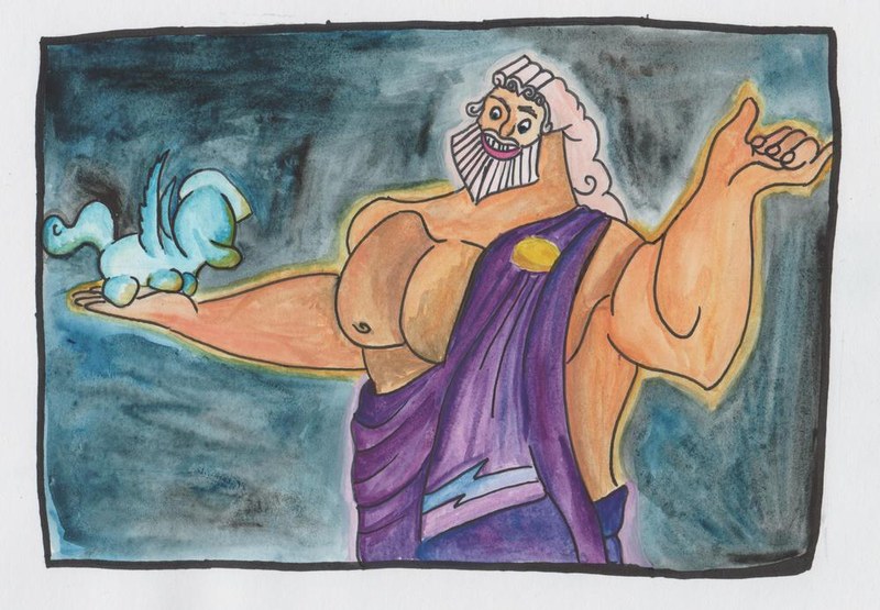 Zeus bei der Erschaffung von Pegasus